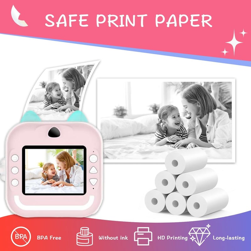 MIARALA 10 Rolls Instant Camera Refill Print Paper, Kidizoom HD Print Camera Paper Refill for Most Kids Instant Camera - Image 2